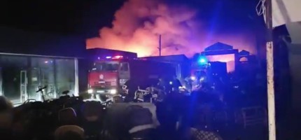 Жетісай қаласындағы орталық базар өртеніп кетті