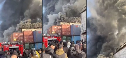 Алматыдағы барахолка базары өртеніп жатыр