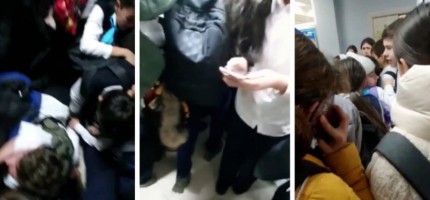 Талғар мектебінде жерге құлаған қызды оқушылар үстінен таптап жатыр