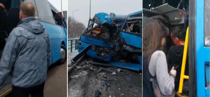 Автобус соқтығысы: Төрт адам ауыр халде жатыр