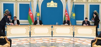 Қазақстан мен Әзербайжан Президенттері 6 құжатқа қол қойды