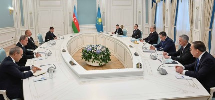 Қазақстан мен Әзербайжан Президенттері келіссөз жүргізді