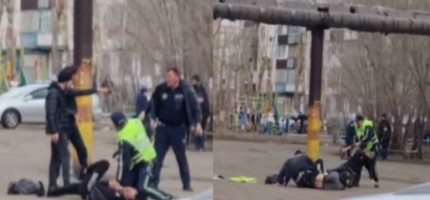 Екібастұзда мас күйдегі жұп полицейлерге күш көрсеткен (ВИДЕО)