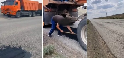 Атырауда жергілікті кәсіпкерлер тас жолды өздері жөндеуге мәжбүр