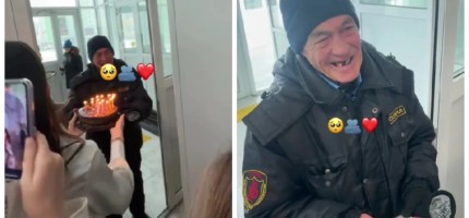 "Жақында ұлы қайтыс болды": оқушылар мектеп күзетшісіне тосын сый жасады (видео)